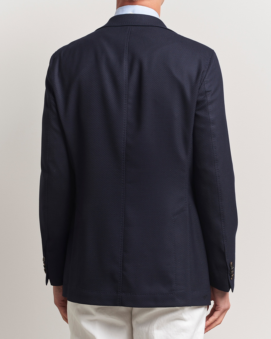 Heren | Blazers | Oscar Jacobson | Fellow EVO Structured Loro Piana Wool Blazer Navy