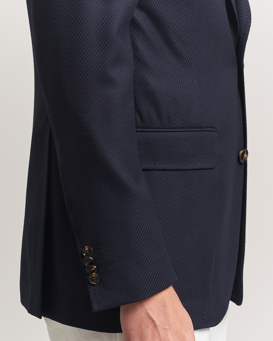 Heren | Blazers | Oscar Jacobson | Fellow EVO Structured Loro Piana Wool Blazer Navy