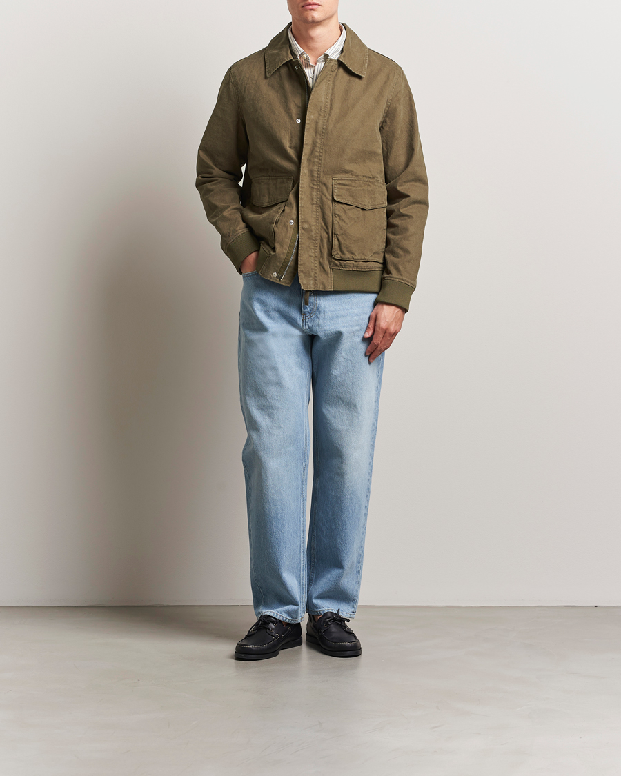 Heren | Jassen | A Day's March | Bader Cotton Flight Jacket Olive