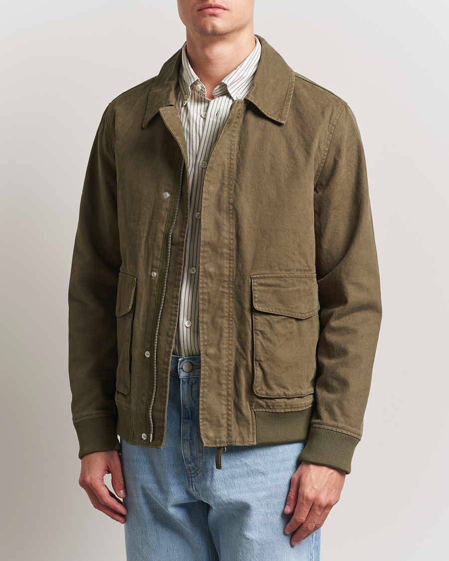 Heren | Jassen | A Day's March | Bader Cotton Flight Jacket Olive