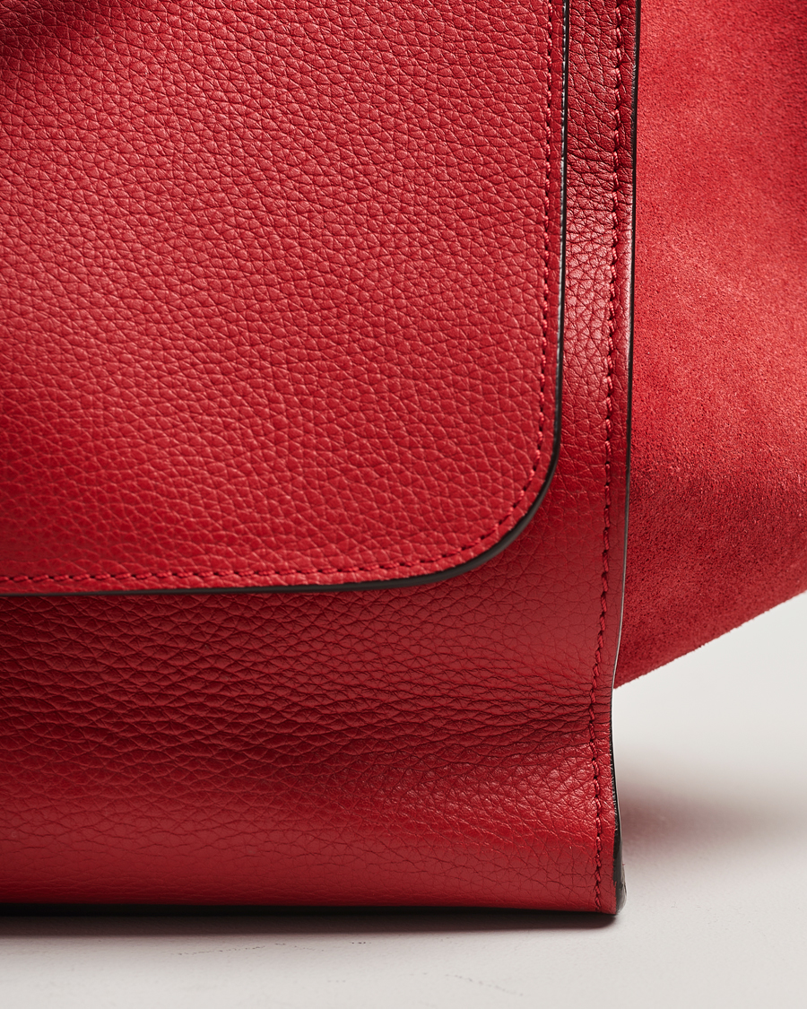 Heren | Gifts for Her | Celine Pre-Owned | Trapeze Leather Suede Handbag Red Medium