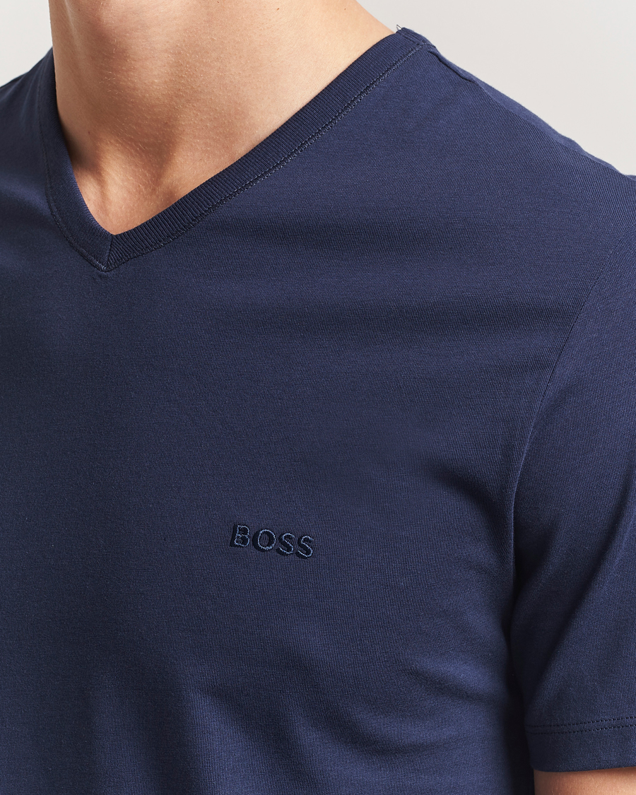 Heren | T-shirts | BOSS BLACK | 3-Pack V-Neck T-Shirt Black/Blue/Grey
