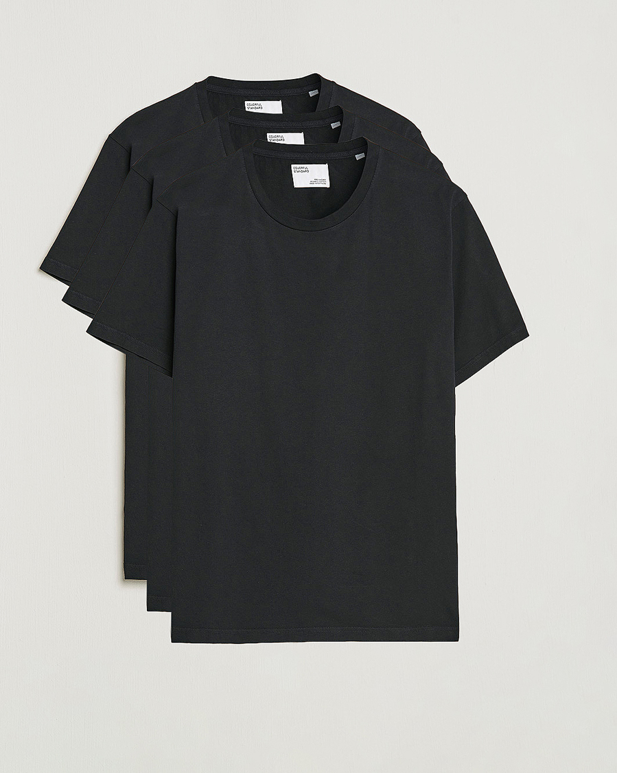 Heren | T-shirts | Colorful Standard | 3-Pack Classic Organic T-Shirt Deep Black