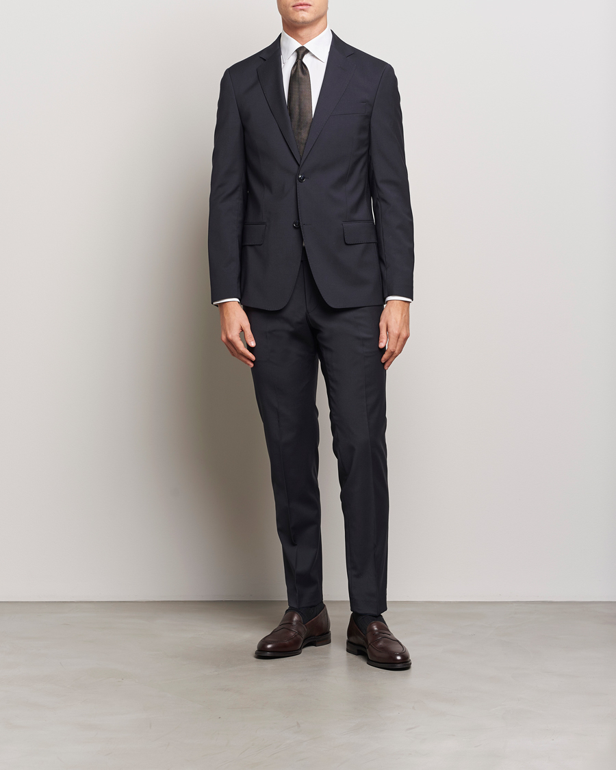 Heren | Pakken | Oscar Jacobson | Edmund Wool Blend Suit Navy
