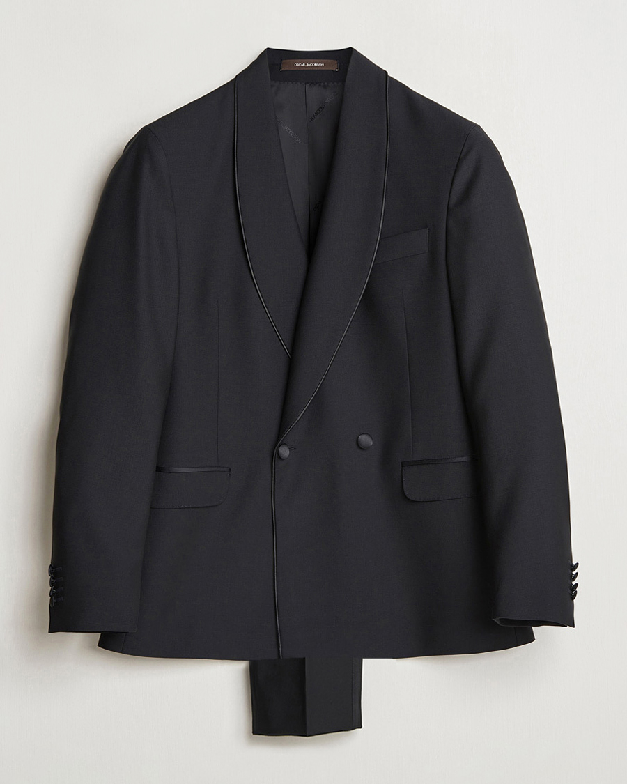 Heren | Pakken | Oscar Jacobson | Fattore Double Breasted Tuxedo Black