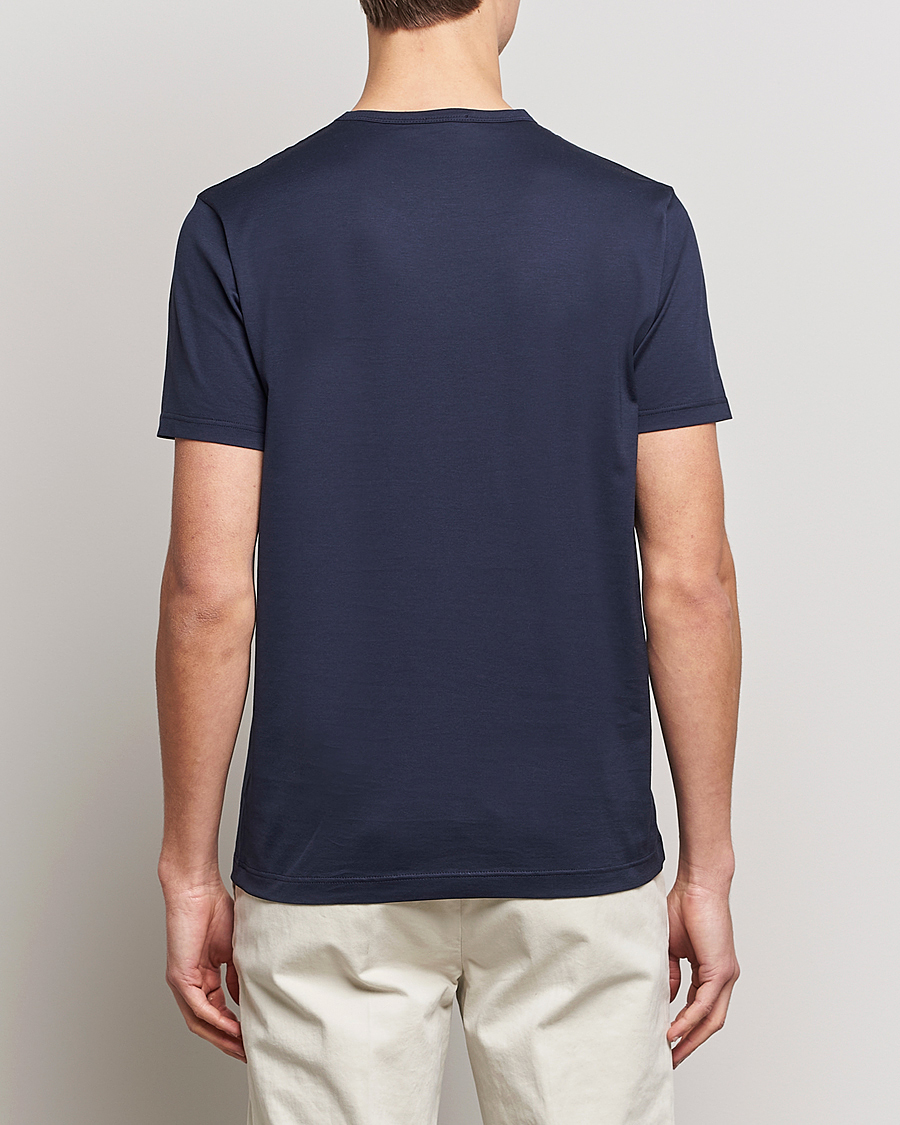 Heren | T-shirts | Sunspel | 3-Pack Crew Neck Q82 Cotton T-Shirt Navy